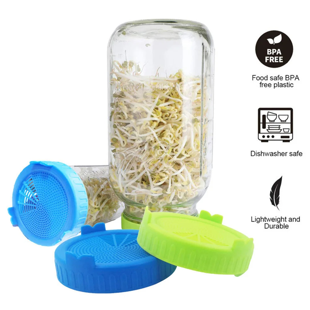 Safe Seeds Planting Sprouting Lid Bottles Mesh Cover